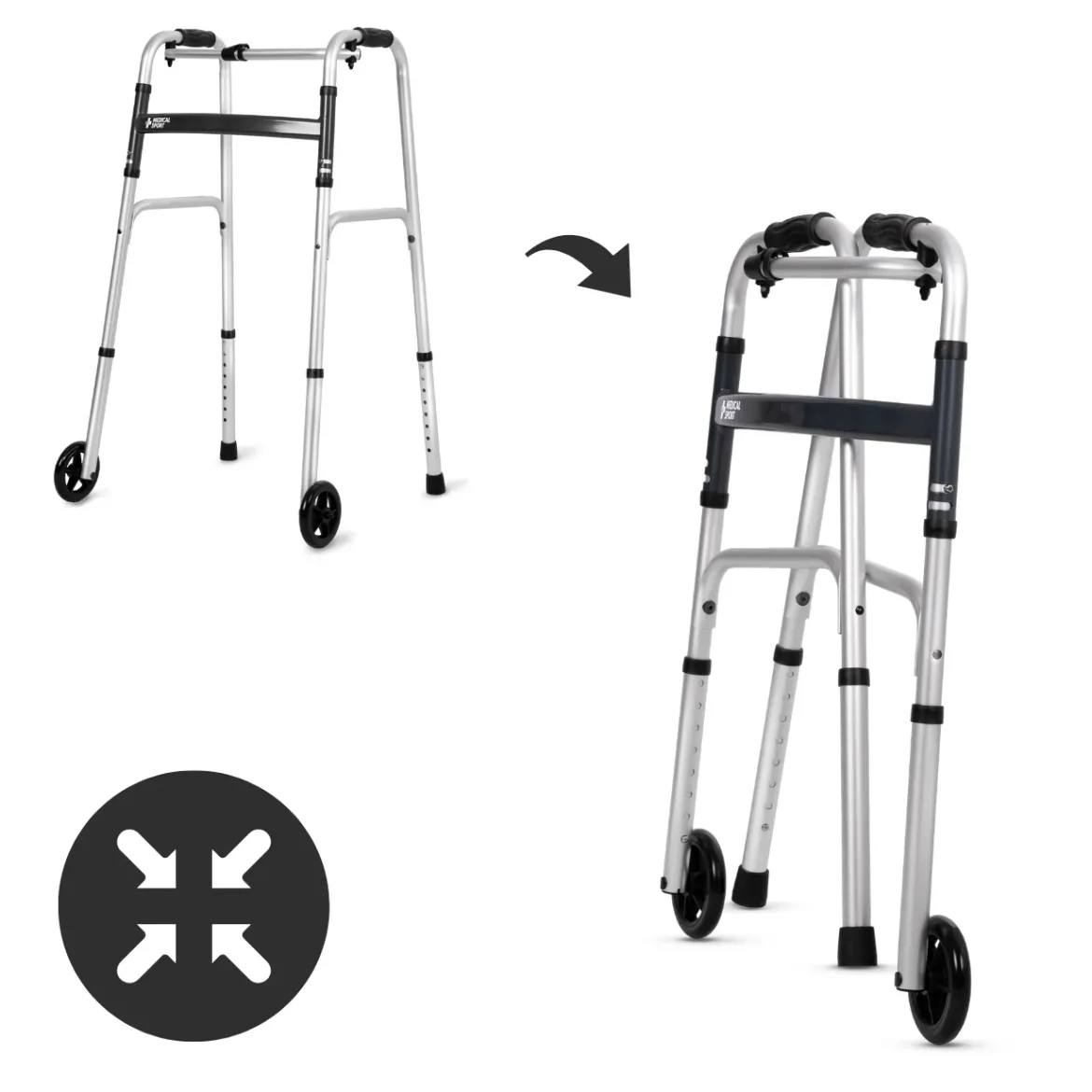 Balkonik aluminiowy do chodzenia ze zdejmowanymi kółkami Step Light MSupport