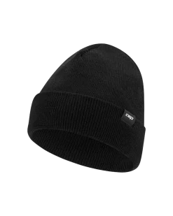 Ciepła czapka beanie z wełną merino Core Run CEP czarna