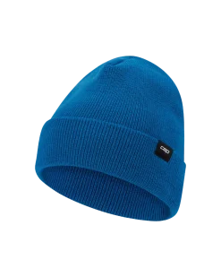 Ciepła czapka beanie z wełną merino Core Run CEP niebieska