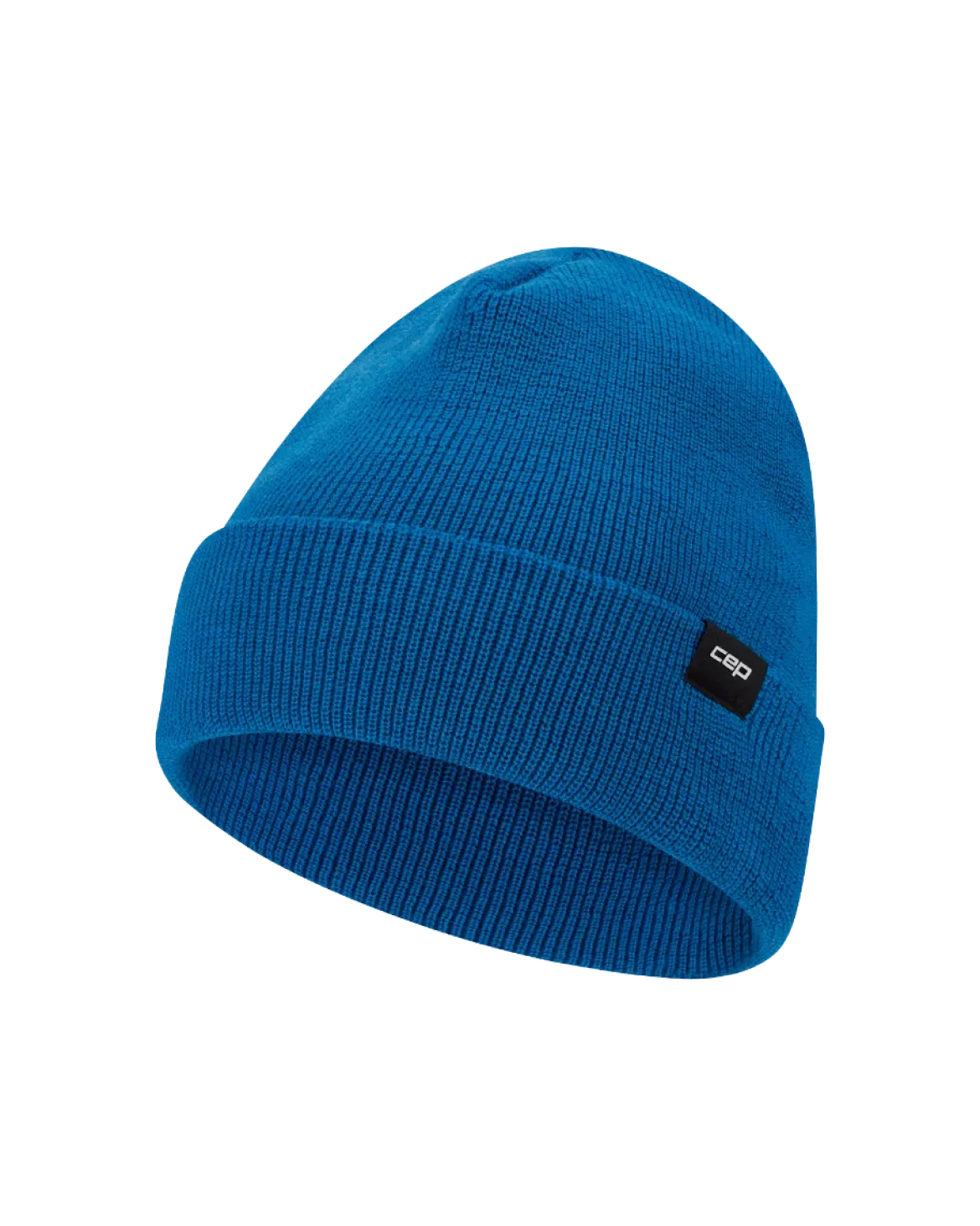 Ciepła czapka beanie z wełną merino Core Run CEP niebieska