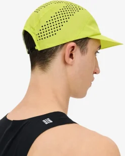 Czapka do biegania z daszkiem Pro Run Ultralight unisex limonkowa