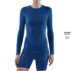 Damska koszulka sportowa z długim rękawem CEP Cold Weather Base niebieska