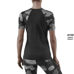 Damska koszulka sportowa z krótkim rękawem CEP Camocloud czarna