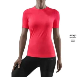 Damska koszulka sportowa z krótkim rękawem CEP Ultralight różowa