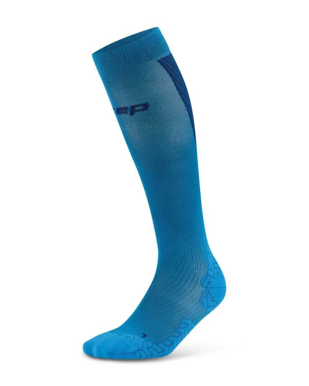 Damskie długie skarpety kompresyjne sportowe CEP Core Run Ultralight niebieskie