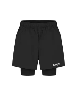 Damskie kompresyjne spodenki sportowe 2w1 CEP Core Run czarne