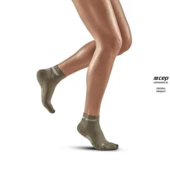 Damskie skarpety kompresyjne sportowe CEP The Run 4.0 low-cut oliwkowe