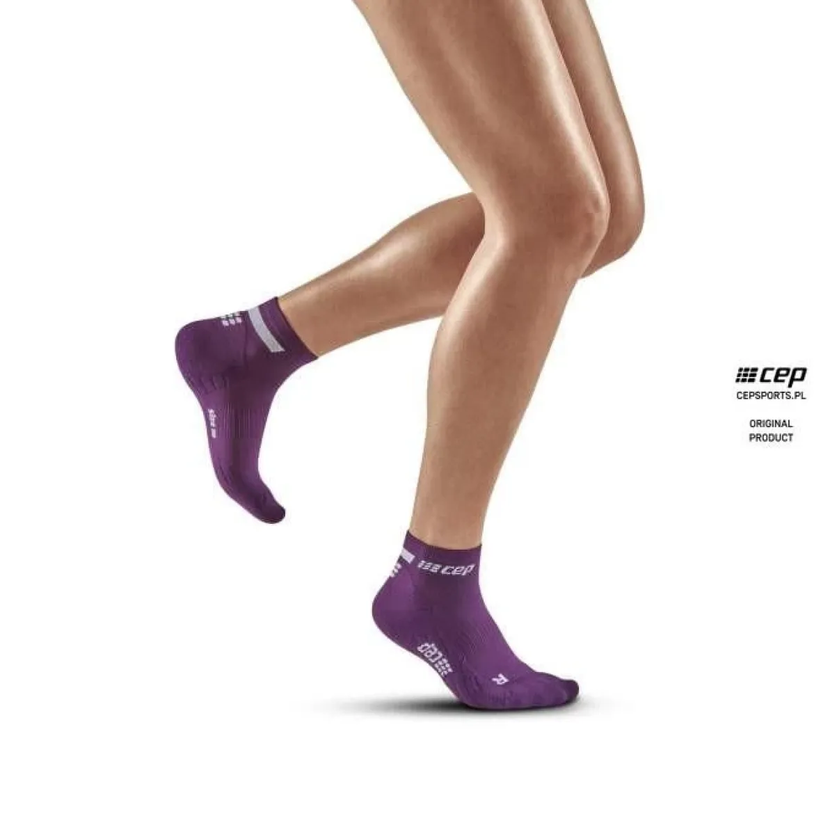 Damskie skarpety kompresyjne sportowe CEP The Run 4.0 low-cut fioletowe