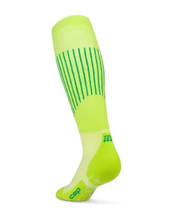 Damskie skarpety kompresyjne na zimę Ski Ultralight CEP limonkowe