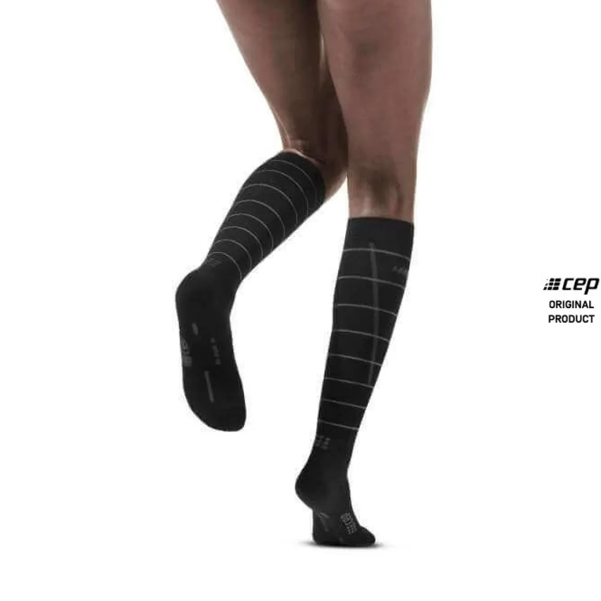 Damskie skarpety kompresyjne sportowe CEP Reflective wysokie czarne