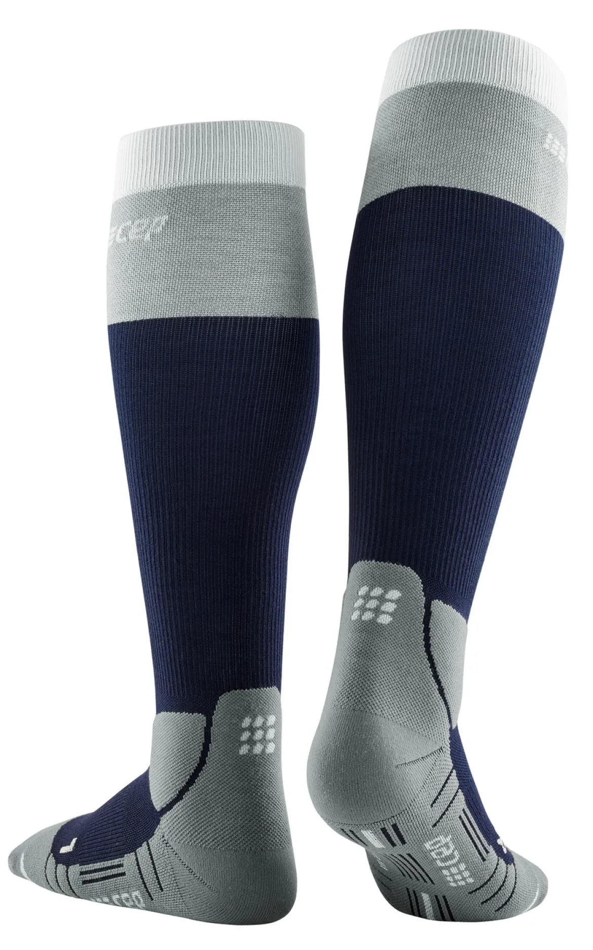 Damskie skarpety kompresyjne trekkingowe CEP z wełną Hiking Light Merino wysokie granatowe