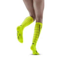Damskie skarpety kompresyjne sportowe CEP Reflective wysokie żółte