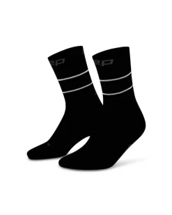 Damskie skarpety kompresyjne do połowy łydki do biegania PRO Run Reflective CEP czarne
