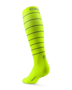 Damskie skarpety kompresyjne sportowe CEP Reflective wysokie neonowo żółte