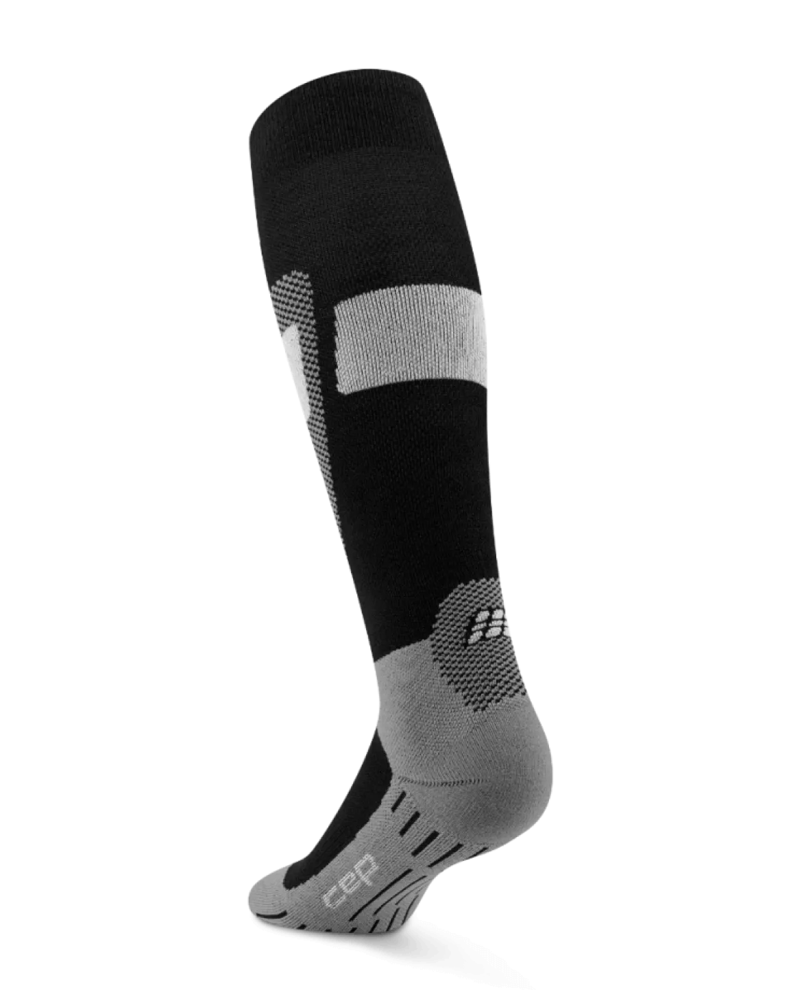 Damskie sportowe podkolanówki kompresyjne na zimę z wełną merino czarne CEP