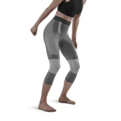 Damskie zimowe legginsy sportowe 3/4 nogawki CEP szare