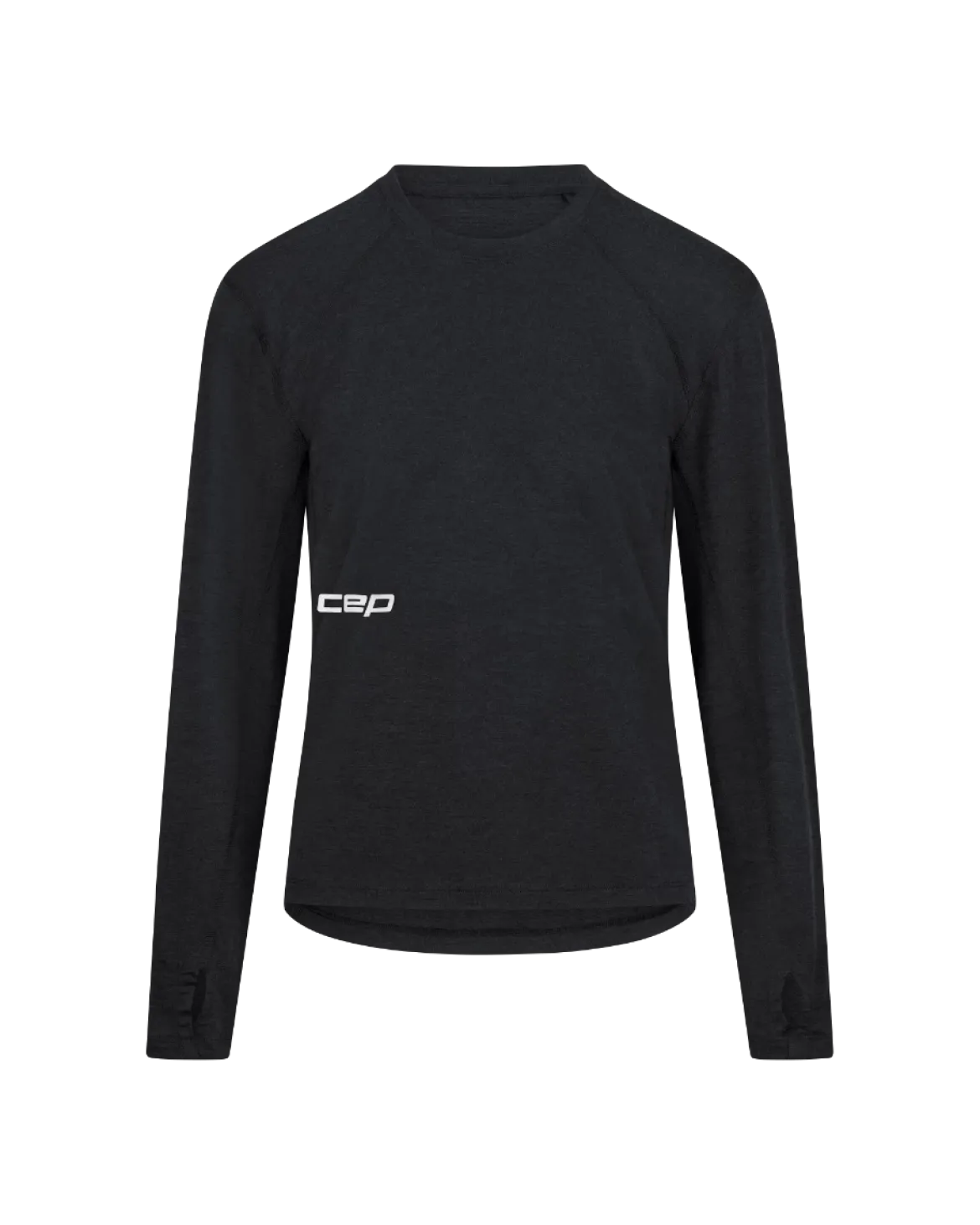 Damski longsleeve bluzka sportowa z wełny merino na zimę Core Run CEP czarna