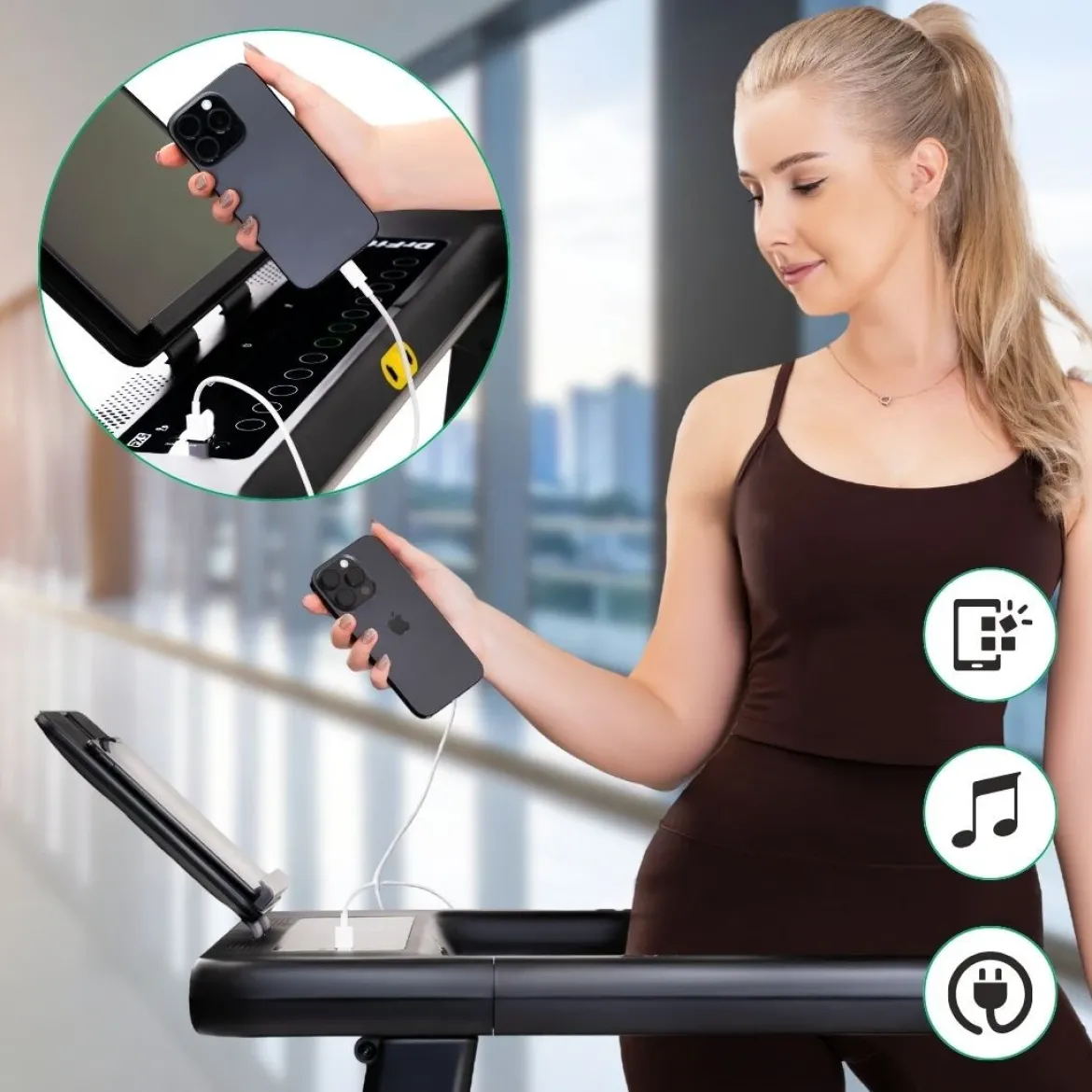 DrFit Bieżnia domowa elektryczna FX5z funkcją łatwego składania