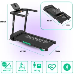 DrFit Bieżnia domowa elektryczna FX5z funkcją łatwego składania