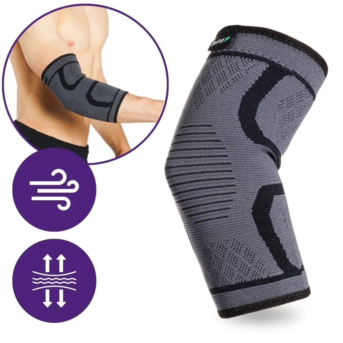 DrFit Elastyczny stabilizator łokcia szary S