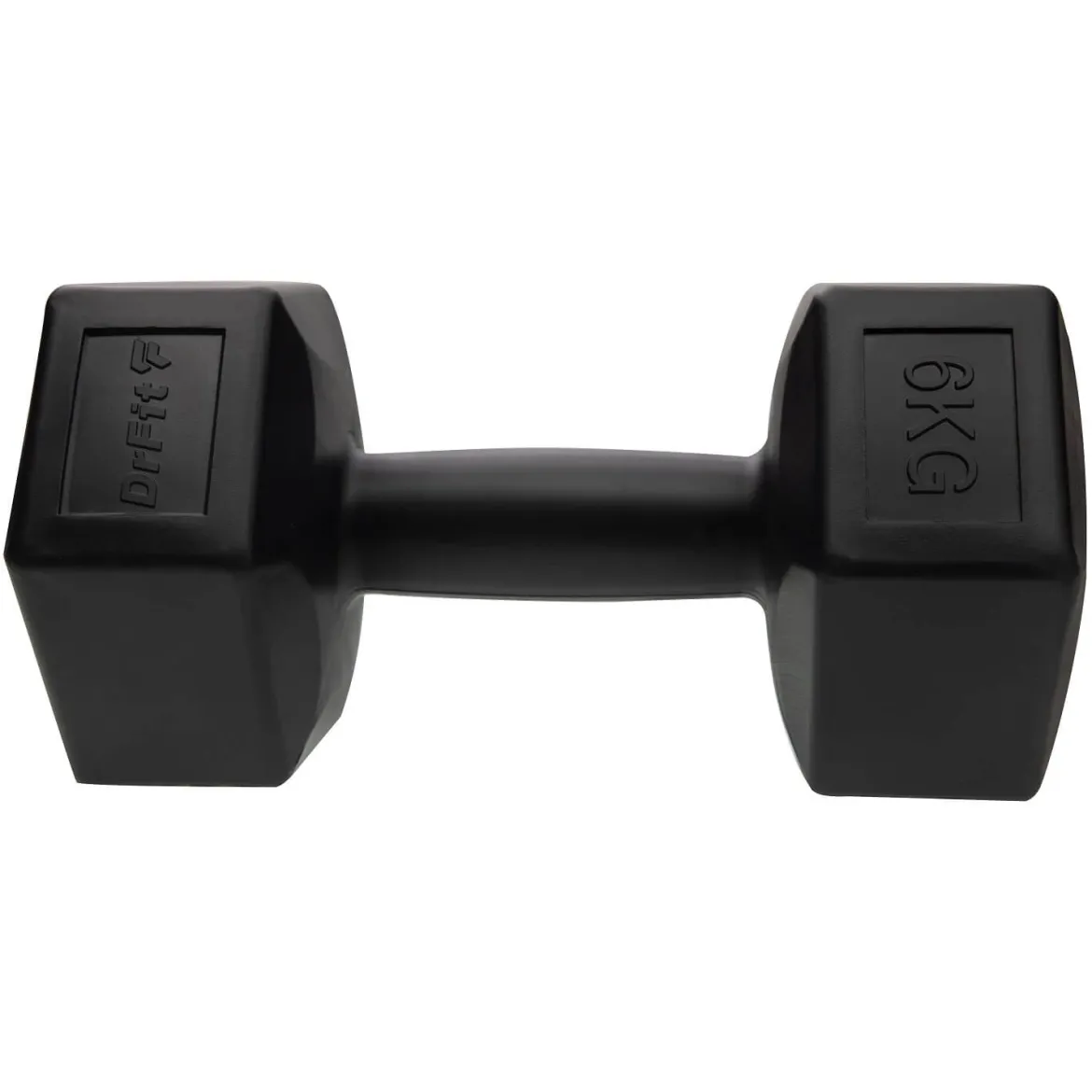 DrFit Hantle sześciokątne heksagony 6 kg czarne (2 sztuki)