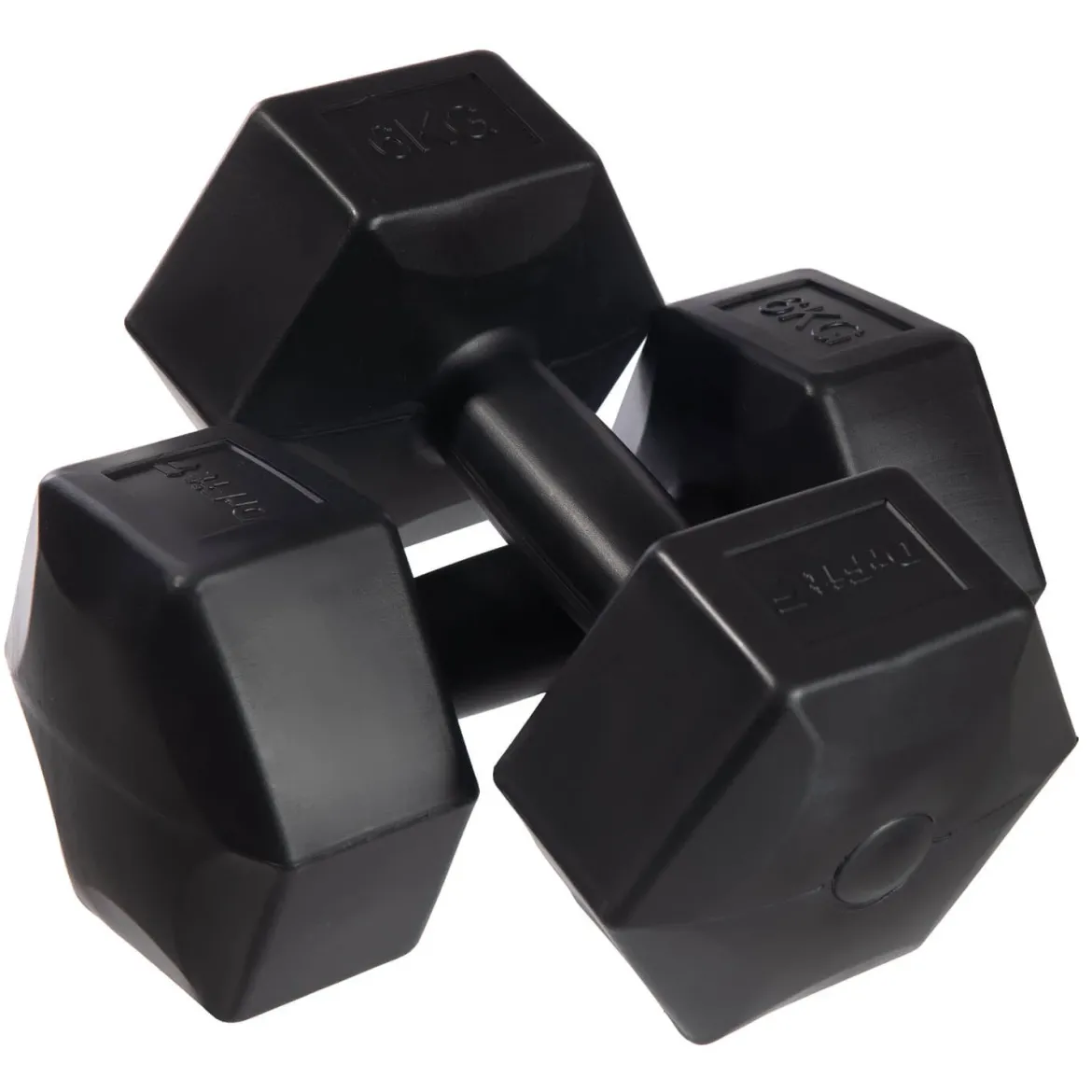 DrFit Hantle sześciokątne heksagony 6 kg czarne (2 sztuki)