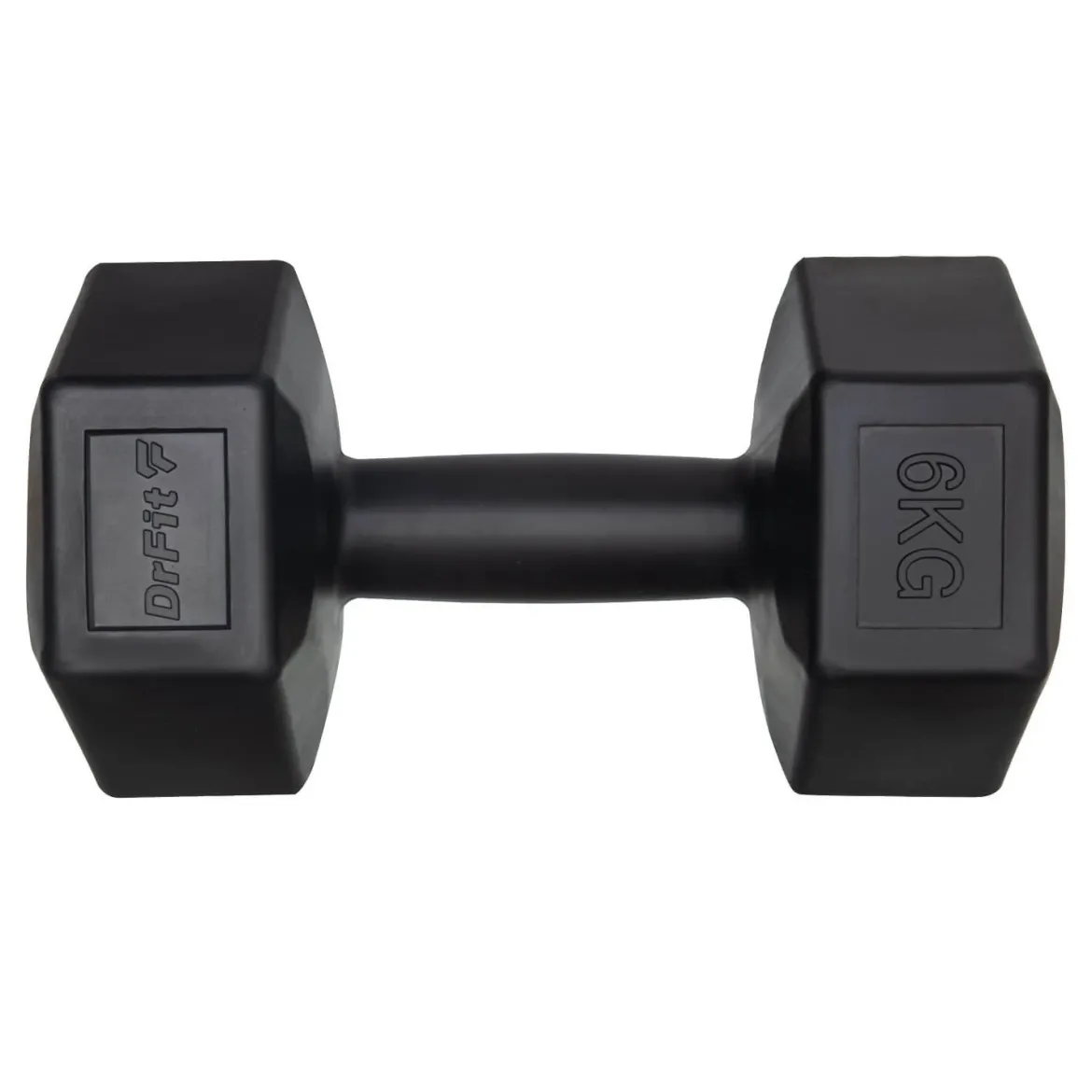 DrFit Hantle sześciokątne heksagony 6 kg czarne (2 sztuki)