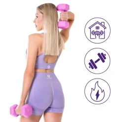DrFit Hantle sześciokątne heksagony 2 kg różowe (2 sztuki)