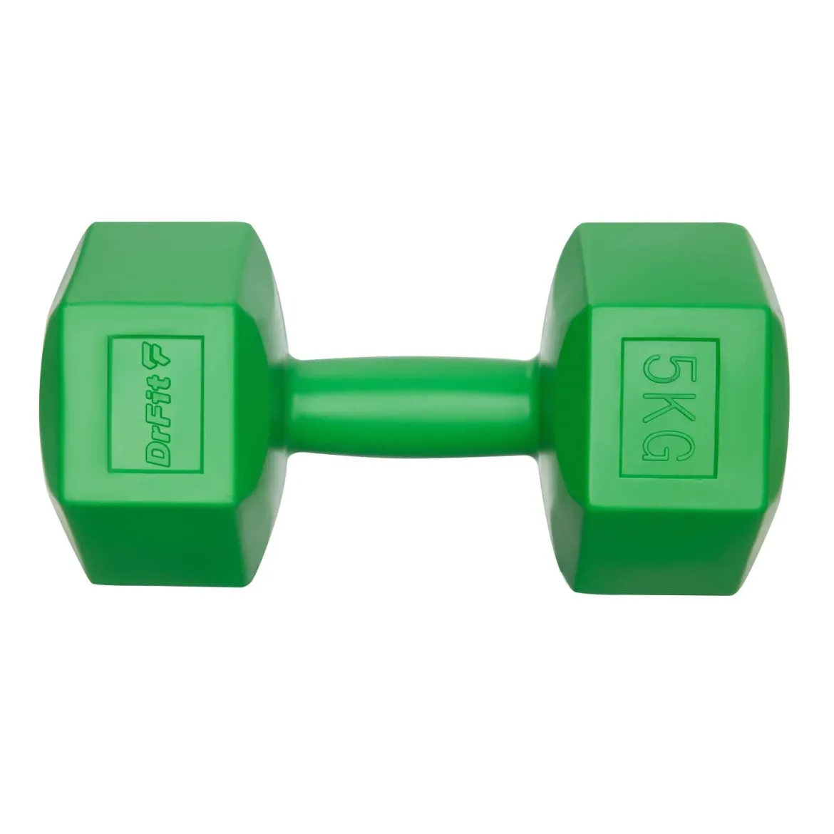 DrFit Hantle sześciokątne heksagony 5 kg zielone (2 sztuki)