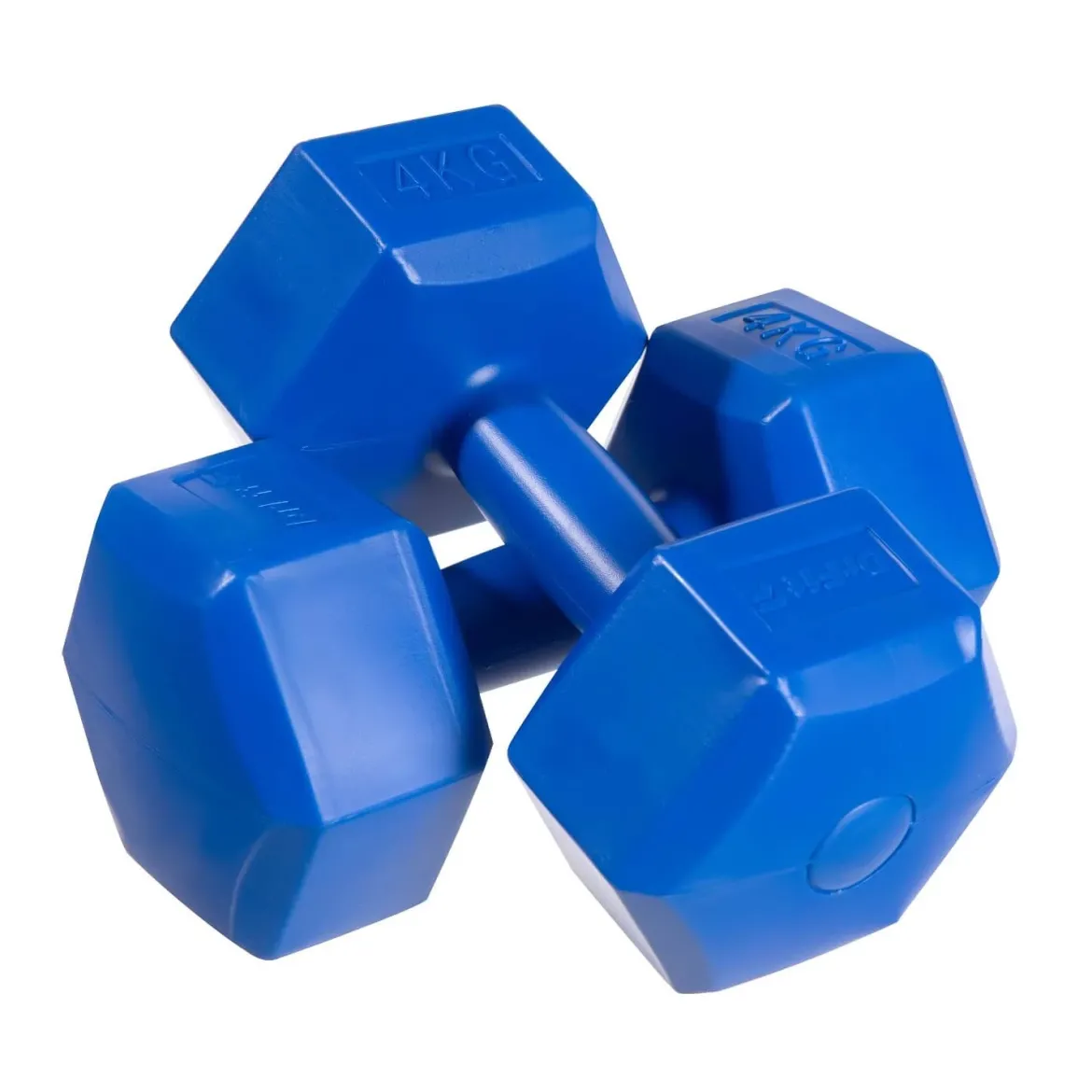 DrFit Hantle sześciokątne heksagony 4 kg niebieskie (2 sztuki)