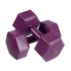 DrFit Hantle sześciokątne heksagony 3 kg fioletowe (2 sztuki)