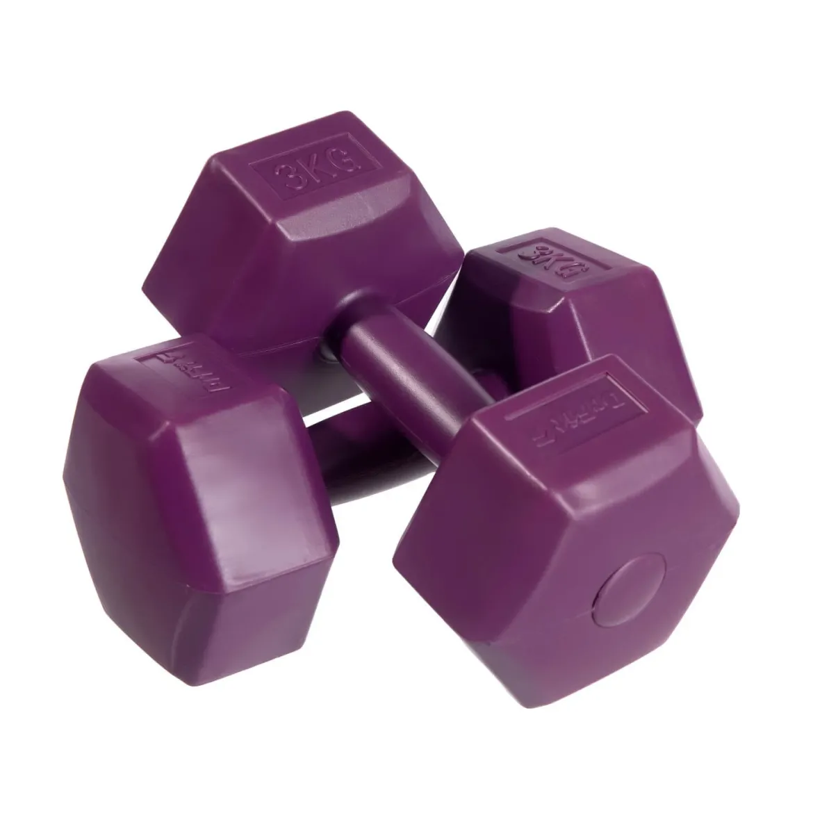 DrFit Hantle sześciokątne heksagony 3 kg fioletowe (2 sztuki)