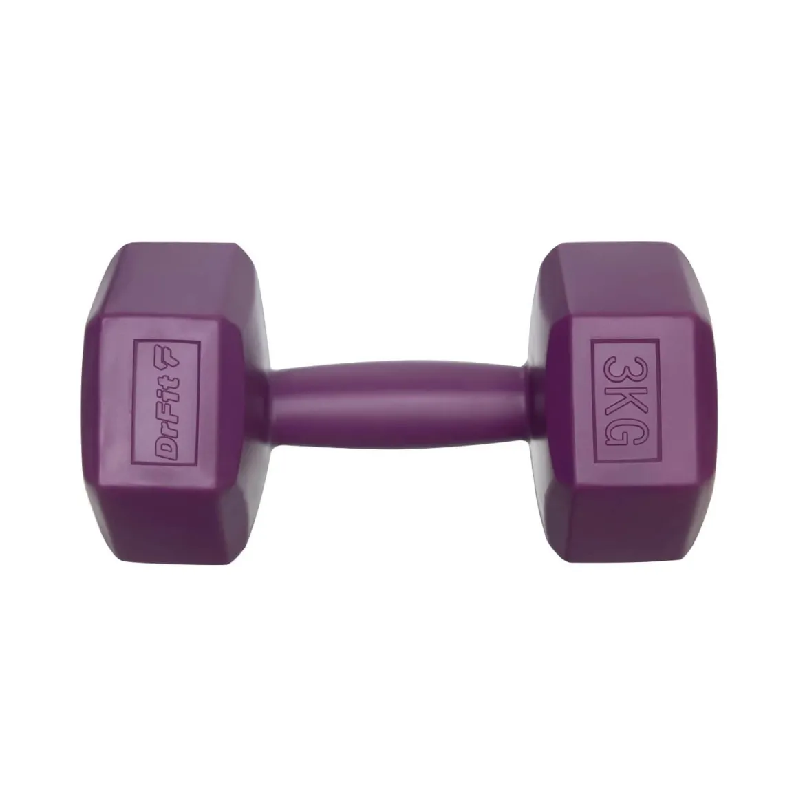 DrFit Hantle sześciokątne heksagony 3 kg fioletowe (2 sztuki)