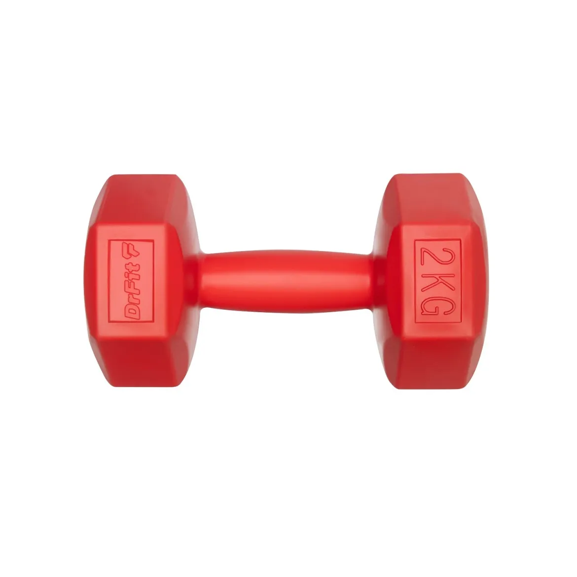 DrFit Hantle sześciokątne heksagony 2 kg czerwone (2 sztuki)