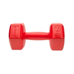 DrFit Hantle sześciokątne heksagony 2 kg czerwone (2 sztuki)