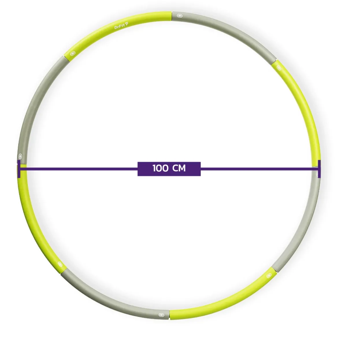 DrFit Hula Hop składane 8-elementowe ø 100 cm szaro-zielone