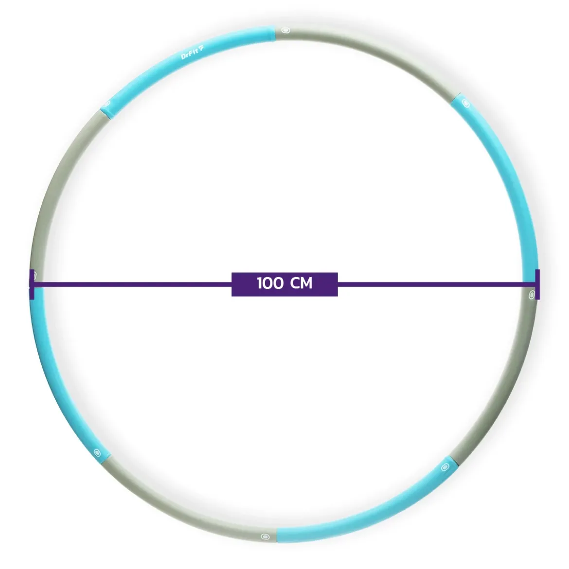DrFit Hula Hop składane 8-elementowe ø 100 cm szaro-niebieskie
