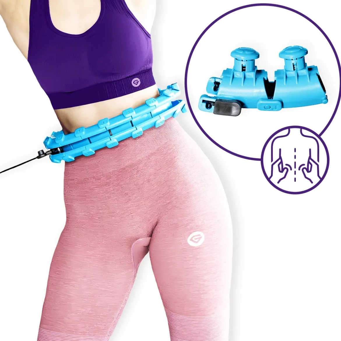 DrFit Hula Hop z obciążeniem masujące niebieskie