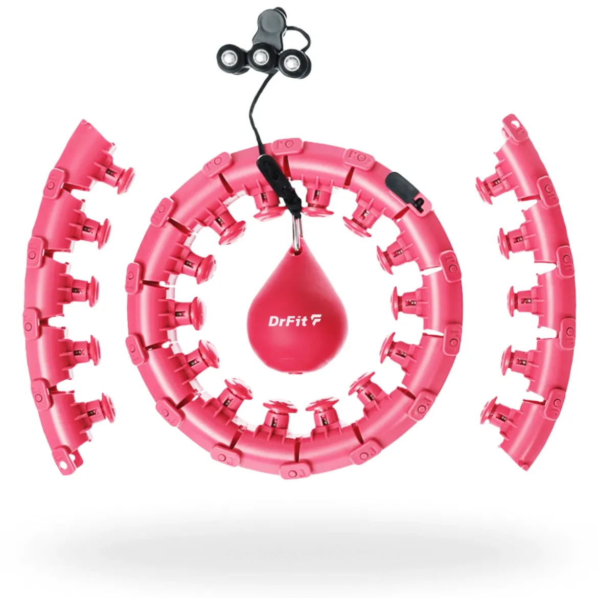 DrFit Hula Hop z obciążeniem masujące różowe