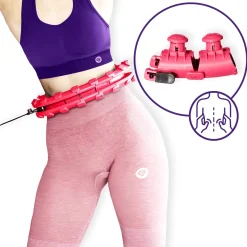 DrFit Hula Hop z obciążeniem masujące różowe