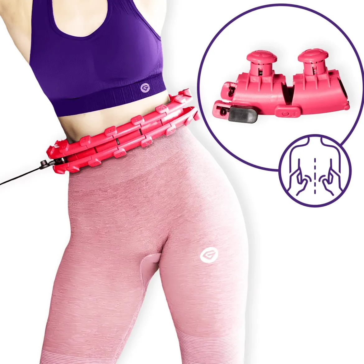 DrFit Hula Hop z obciążeniem masujące różowe