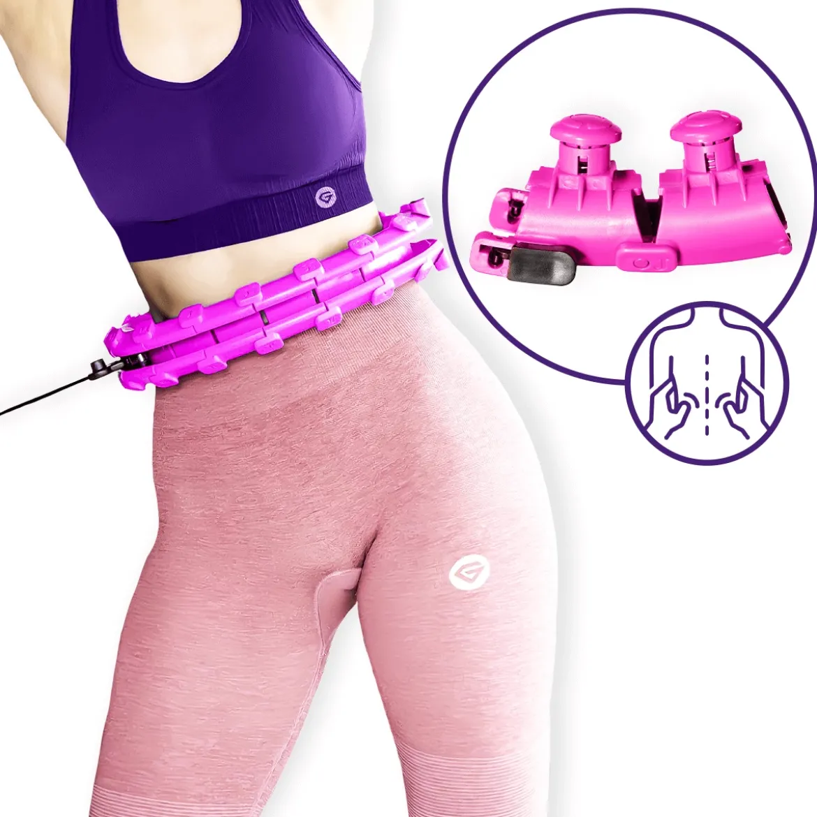 DrFit Hula Hop z obciążeniem masujące fioletowe