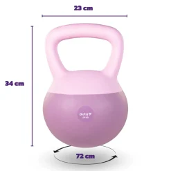 DrFit Kettlebell odważnik kulowy z piaskiem do ćwiczeń siłowych fioletowy 10kg
