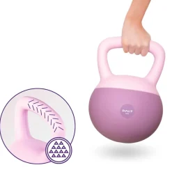 DrFit Kettlebell odważnik kulowy z piaskiem do ćwiczeń siłowych fioletowy 12kg