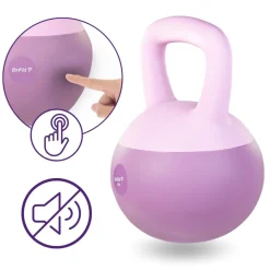 DrFit Kettlebell odważnik kulowy z piaskiem do ćwiczeń siłowych fioletowy 12kg