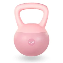DrFit Kettlebell odważnik kulowy z piaskiem do ćwiczeń siłowych różowy 6kg