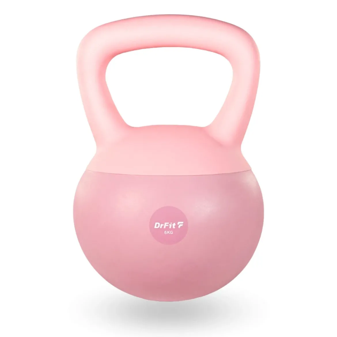 DrFit Kettlebell odważnik kulowy z piaskiem do ćwiczeń siłowych różowy 6kg