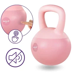 DrFit Kettlebell odważnik kulowy z piaskiem do ćwiczeń siłowych różowy 8 kg
