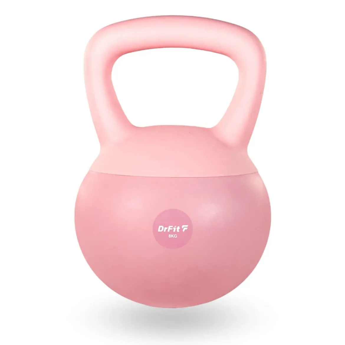 DrFit Kettlebell odważnik kulowy z piaskiem do ćwiczeń siłowych różowy 8 kg