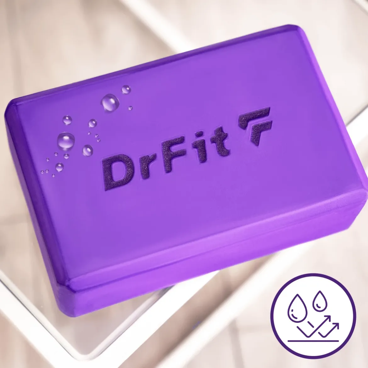 DrFit Kostka do jogi i pilatesu fioletowa